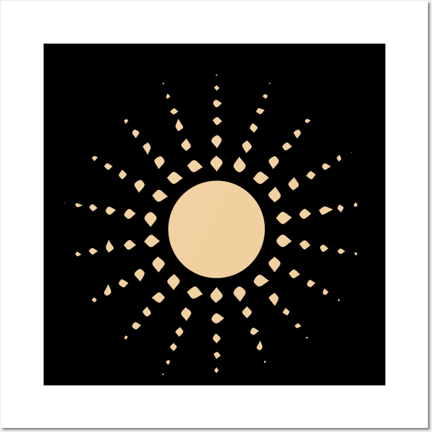 bohemian astrological design with sun, stars and sunburst. Boho linear icons or symbols in trendy minimalist style. Modern art Wall Art by zaiynabhw